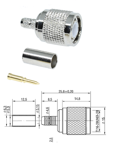 TNC Crimp Plug RG58