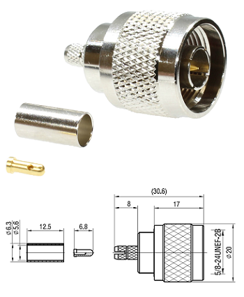 N Type Crimp Plug RG223