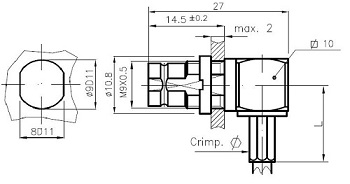 1.6/5.6 Right-Angled Bulkhead Jack RD179