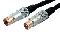 RF Coaxial TV Aerial Lead Coax Plug to Plug Black Gold