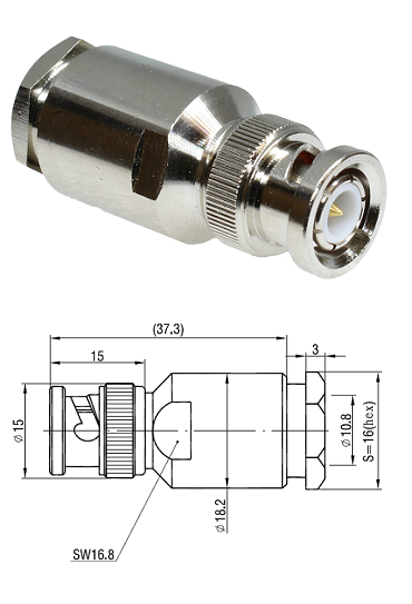 BNC Clamp Plug RG213