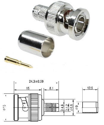 BNC Crimp Plug RG6