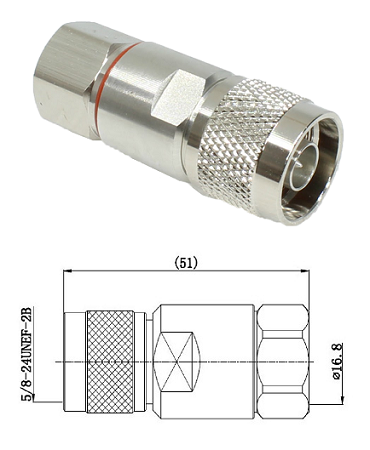 N Type Straight Plug For 1/2” Cable