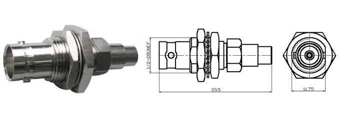 BNC Bulkhead Jack - IDC In Line