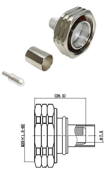 7/16 Crimp Plug RG213