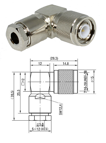 TNC Right-Angled Clamp Plug RG223