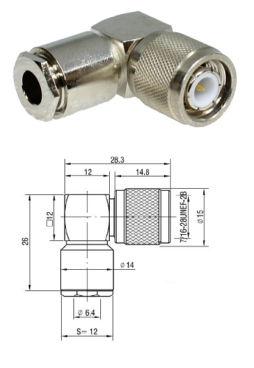 TNC Right-Angled Clamp Plug LMR240