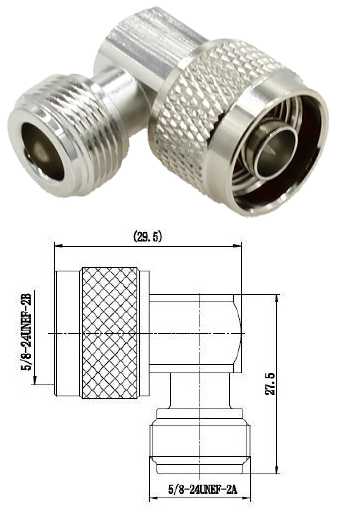 N Type Right-Angled Plug/Jack Adaptor