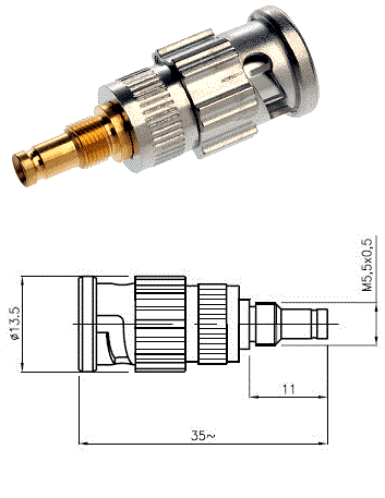 BNC Plug - 1.0/2.3 Jack