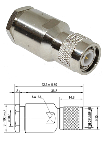 TNC Clamp Plug LMR400