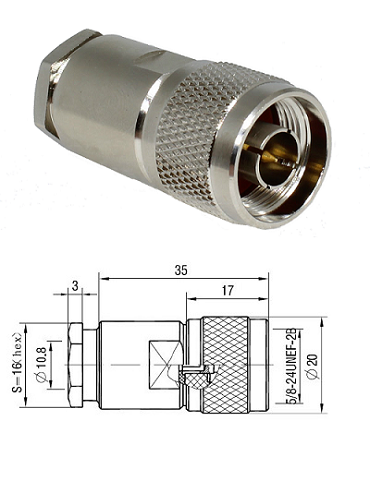 N Type Clamp Plug LMR400 (Easy-Fit)