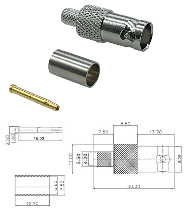 BNC Crimp Jack LMR240