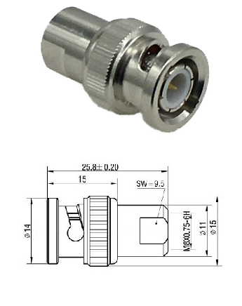 FME Plug to BNC Plug Adaptor