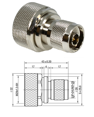 Adaptor 7/16 Male to N Male