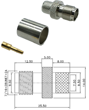 TNC Crimp Jack RG213