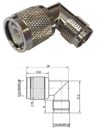 TNC Jack/Plug Right-Angled Adaptor