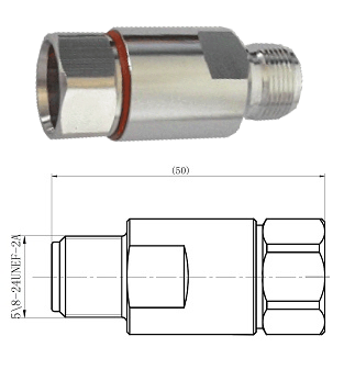 N Type Straight Jack For 1/2” Cable