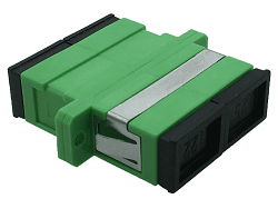 SC/SC Adaptor SM APC Duplex, with flange, green