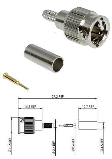 BNC Mini Crimp Plug BT3002