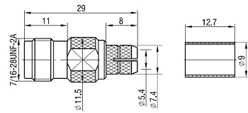 TNC Crimp Jack LMR300 (solder pin)