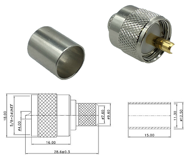 UHF Crimp Plug RG214