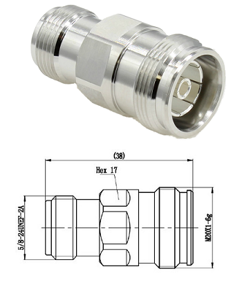 N Female to 4.3/10 Female Adaptor