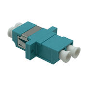 LC/LC Adaptor Duplex OM3 SC Footprint, with flange, aqua