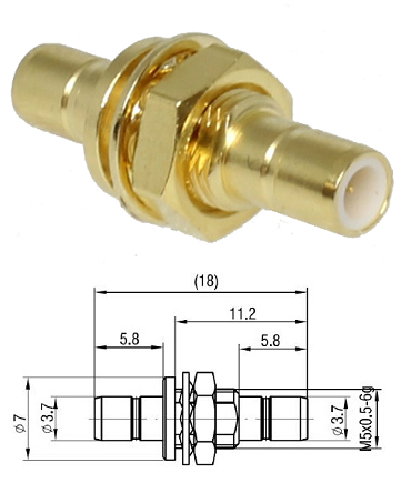 SMB Jack/Jack Bulkhead Adaptor