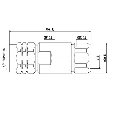 N Straight Plug for 1/2" Superflex Cable