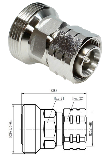 4.3/10 Male - 7/16 Female Adaptor