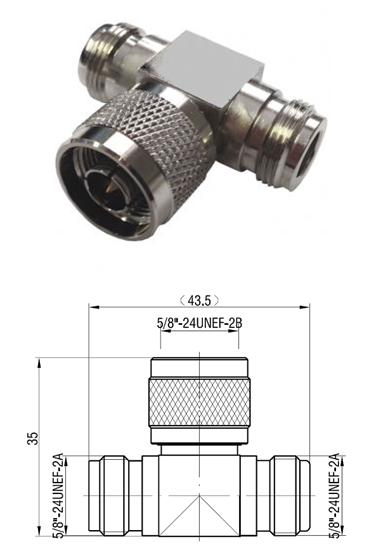 N Type Jack/Plug/Jack T-Adaptor