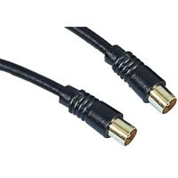 RF Coaxial TV Aerial Lead Coax Plug to Plug Black Gold