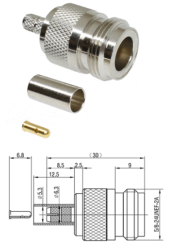 N Type Crimp Jack RG58