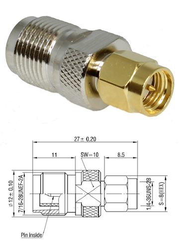 SMA Male - TNC-RP Female Adaptor