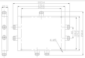 Power Splitter (698-2700MHz 50W, N-Female 6-Way)