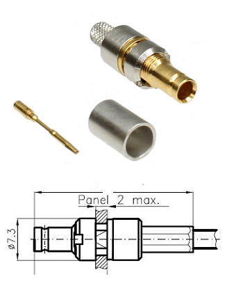 1.0/2.3 Bulkhead Crimp Jack RA7000, ST121