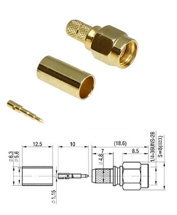 SMA Crimp Plug LMR200