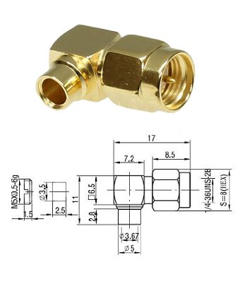 SMA Right-Angled Plug RG402