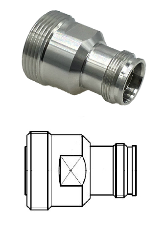 7/16 Female - 4.3/10 Female Adaptor