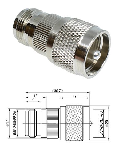 Adaptor UHF Male to N Female