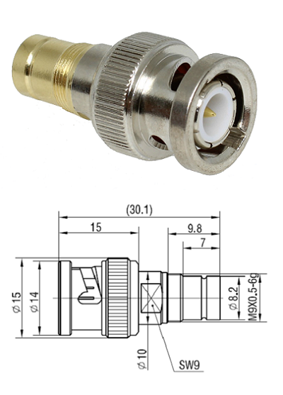 BNC Plug - 1.6/5.6 Jack