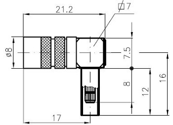 1.0/2.3 Right Angled Crimp Plug BT3002