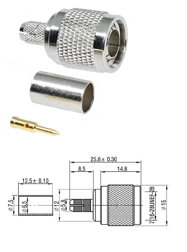 TNC Crimp Plug RG59