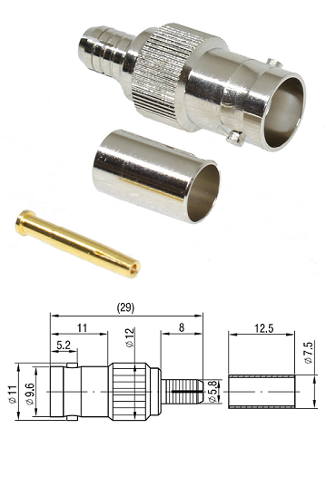 BNC Crimp Jack RG59B/U