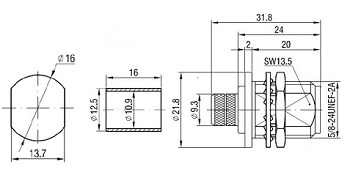 N Type Crimp Bulkhead Jack LMR400 (solder pin)