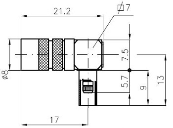 1.0/2.3 Right Angled Crimp Plug Flex 3/75