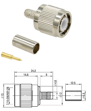 TNC Crimp Plug LMR200