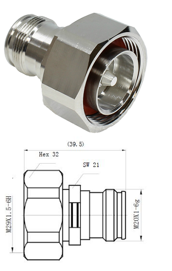 7/16 Male to 4.3/10 Female Adaptor