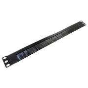 1U Brush Strip Panel Half Open Top Style Black