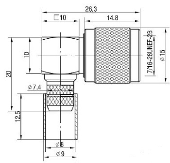 TNC Right-Angled Crimp Plug LMR300